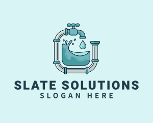 Pipeline Faucet Plumbing logo design