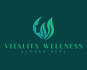 Woman Wellness Leaf logo design