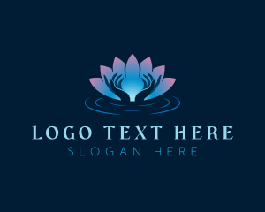 Hand - Lotus Hand Meditation logo design