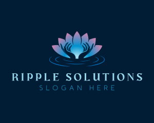 Lotus Hand Meditation logo design