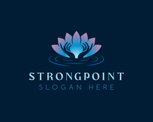 Hand - Lotus Hand Meditation logo design