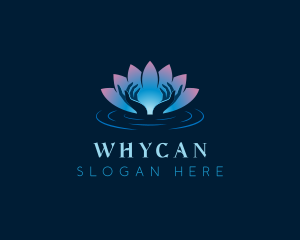 Yogi - Lotus Hand Meditation logo design