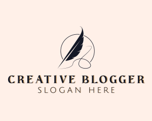 Blogger - Quill Blogger Author logo design