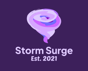 Hurricane - Purple Twister Cyclone logo design