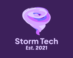 Storm - Purple Twister Cyclone logo design