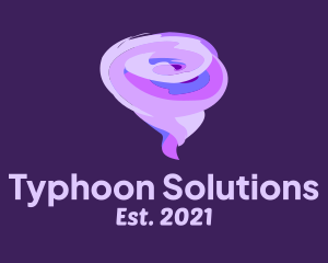 Typhoon - Purple Twister Cyclone logo design