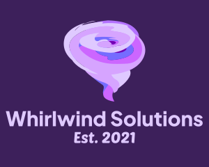 Tornado - Purple Twister Cyclone logo design