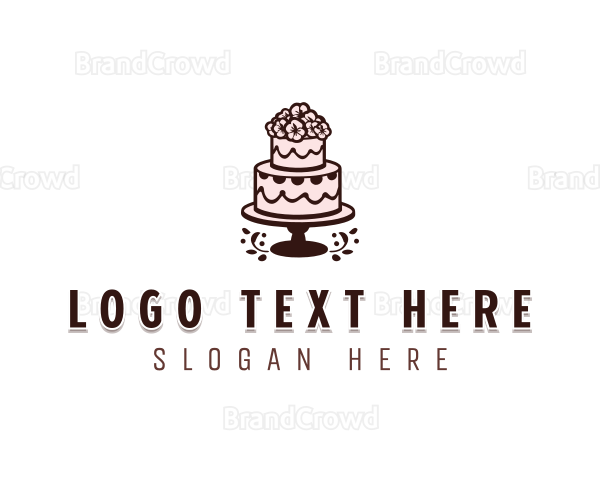 Floral Wedding Cake Logo