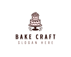 Floral Wedding Cake logo design