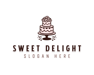 Floral Wedding Cake logo design