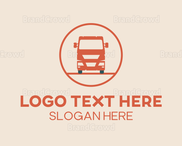 Orange Freight Truck Emblem Logo