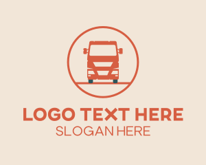 Moving Company - Orange Freight Truck Emblem logo design