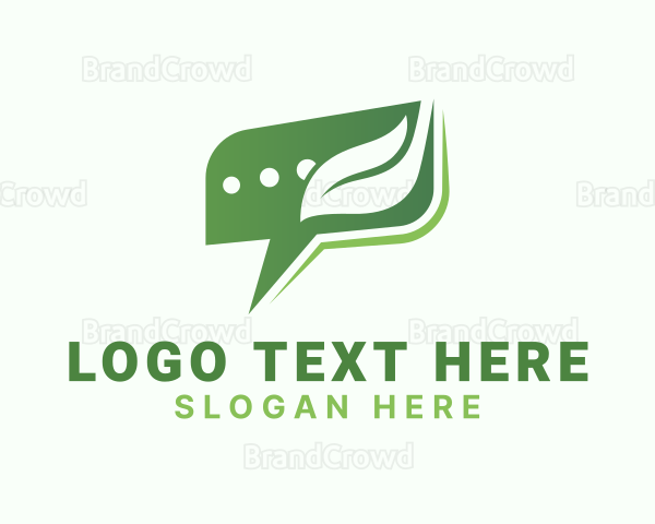 Chat Box Leaf Logo