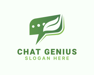 Chat Box Leaf logo design