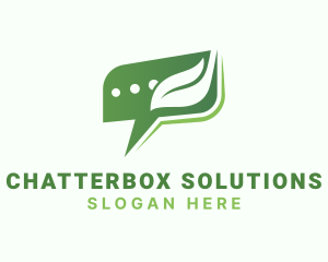 Talking - Chat Box Leaf logo design