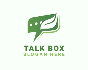 Chat Box - Chat Box Leaf logo design