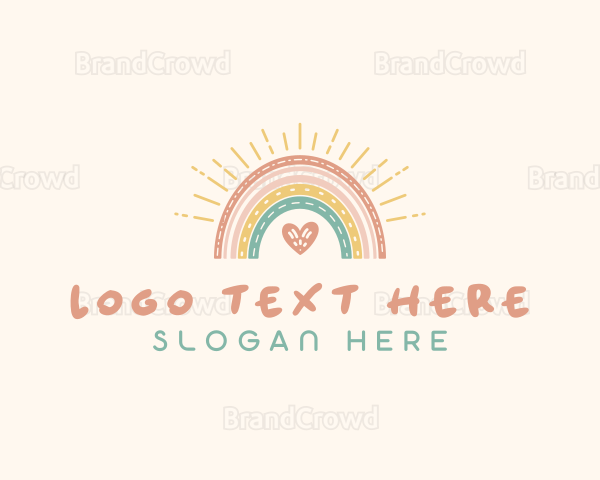 Heart Boho Rainbow Logo