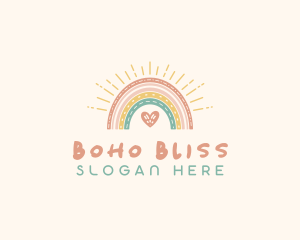 Heart Boho Rainbow logo design