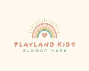 Lovely Boho Rainbow logo design