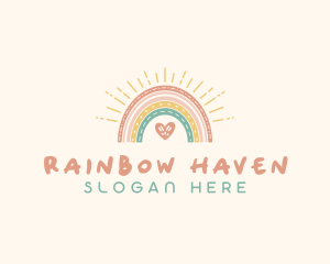 Lovely Boho Rainbow logo design