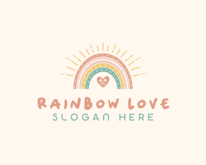 Lovely Boho Rainbow logo design