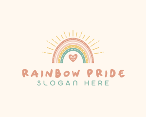 Lovely Boho Rainbow logo design