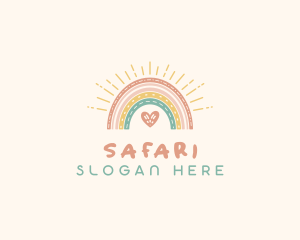 Toy Store - Heart Boho Rainbow logo design