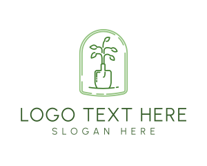 Trowel - Spade Plant Gardening logo design