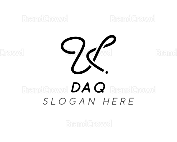 Signature Fashion Designer Brand Letter U Logo