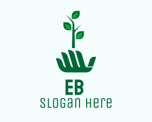 Hand Seedling  Plant  Logo