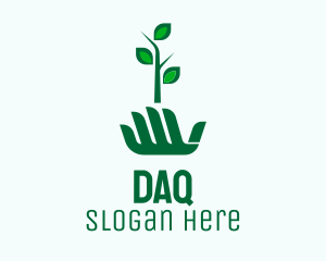 Hand Seedling  Plant  Logo