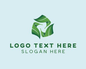 Save The Earth - Recycle Leaf Nature logo design