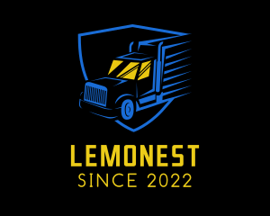 Delivery - Shield Trucking Emblem logo design