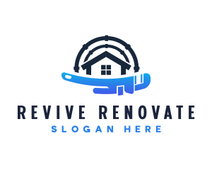 Renovate - Plumber Pipe Wrench logo design