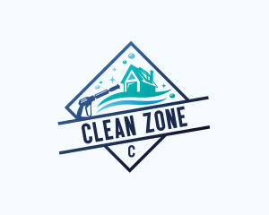 House Pressure Washer Cleaning logo design