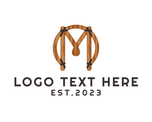 Log - Wood Craft Letter M logo design