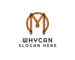 Wood Craft Letter M  Logo