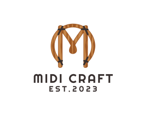 Wood Craft Letter M  logo design