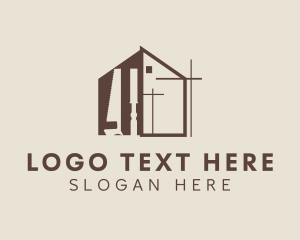 House - Construction House Tools logo design