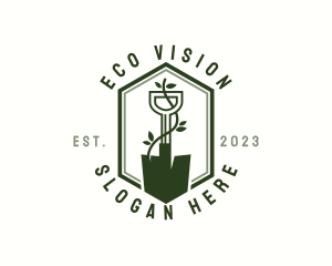 Gardening Trowel Eco logo design