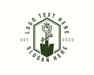 Leaf - Gardening Trowel Eco logo design