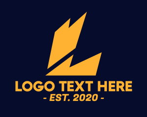 Thunder Bolt - Electric Letter L logo design