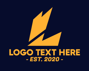 Lightning Bolt - Electric Letter L logo design