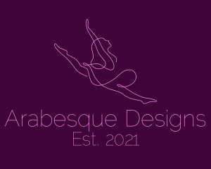 Arabesque - Female Dancer Dance logo design