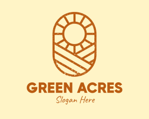 Agricultural - Rustic Farm Sun logo design