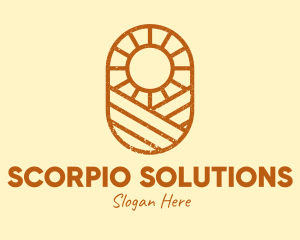 Rustic Farm Sun logo design