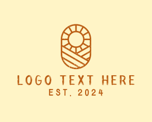 Hillside - Rustic Farm Sun logo design