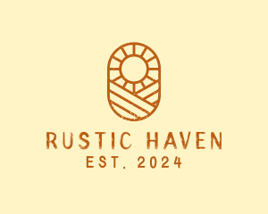 Rustic Farm Sun logo design