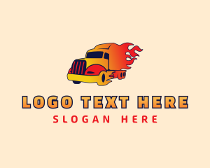 Cargo - Gradient Truck Fire logo design