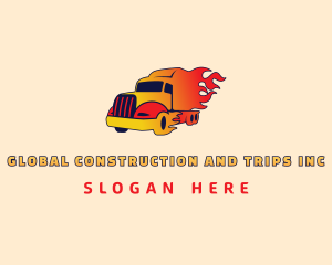 Trailer - Gradient Truck Fire logo design